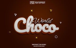 choco text effect, font editable, typography, 3d text psd