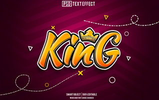 king text effect, font editable, typography, 3d text psd