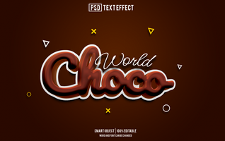 choco text effect, font editable, typography, 3d text psd