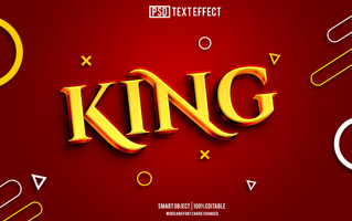 koning tekst effect, doopvont bewerkbaar, typografie, 3d tekst psd