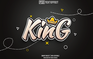 king text effect, font editable, typography, 3d text psd