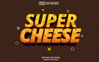super cheese text effect, font editable, typography, 3d text psd
