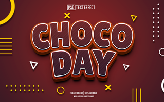 chocolate day text effect, font editable, typography, 3d text psd