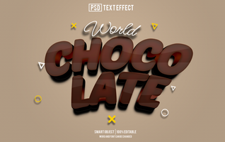 chocolate text effect, font editable, typography, 3d text psd