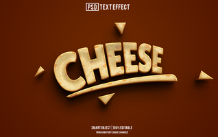 cheese text effect, font editable, typography, 3d text psd