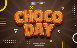 chocolate day text effect, font editable, typography, 3d text psd
