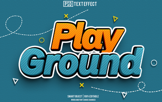 play ground text effect, font editable, typography, 3d text. psd