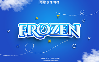frozen text effect, font editable, typography, 3d text psd