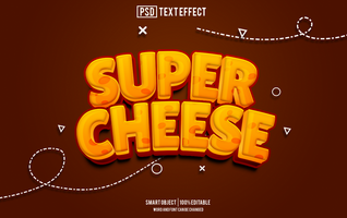 super cheese text effect, font editable, typography, 3d text psd