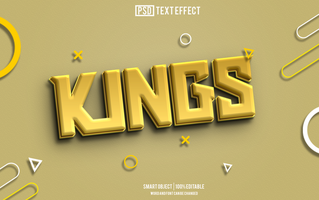 king text effect, font editable, typography, 3d text psd