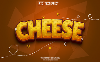 cheese text effect, font editable, typography, 3d text psd