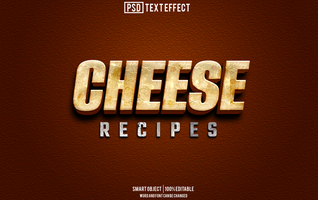 cheese text effect, font editable, typography, 3d text psd