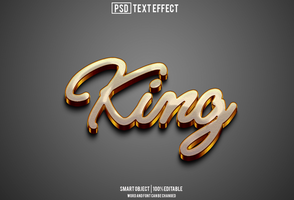 koning tekst effect, doopvont bewerkbaar, typografie, 3d tekst psd