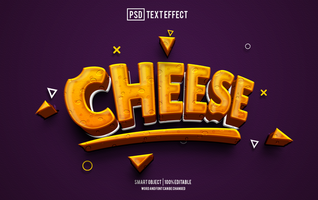 cheese text effect, font editable, typography, 3d text psd