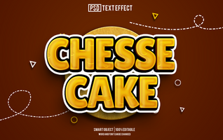 cheese cake text effect, font editable, typography, 3d text psd