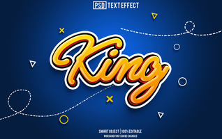 king text effect, font editable, typography, 3d text psd