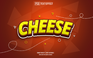 cheese text effect, font editable, typography, 3d text psd