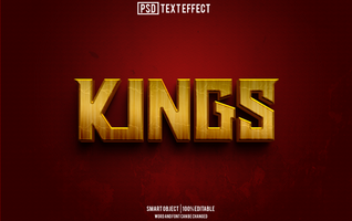 king text effect, font editable, typography, 3d text psd