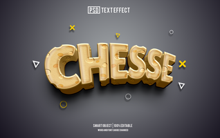 cheese text effect, font editable, typography, 3d text psd