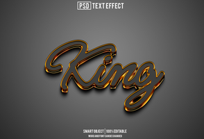 Rey texto efecto, fuente editable, tipografía, 3d texto psd