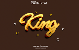 king text effect, font editable, typography, 3d text psd