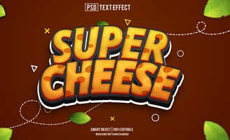 super cheese text effect, font editable, typography, 3d text psd