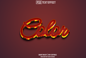 color texto efecto, fuente editable, tipografía, 3d texto psd