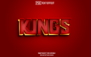 king text effect, font editable, typography, 3d text psd