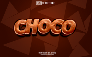 choco text effect, font editable, typography, 3d text psd
