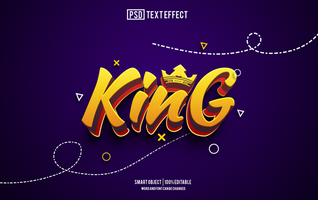 king text effect, font editable, typography, 3d text psd