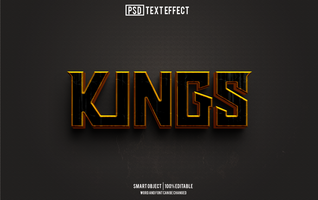 king text effect, font editable, typography, 3d text psd