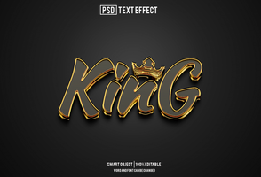 king text effect, font editable, typography, 3d text psd