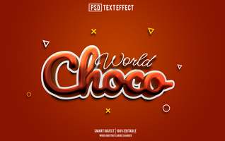 choco text effect, font editable, typography, 3d text psd