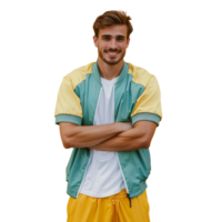 Portrait of a young happy man isolated on transparent background png