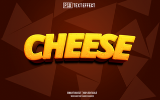 cheese text effect, font editable, typography, 3d text psd