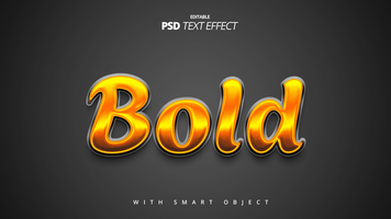 golden bold shiny text effect editable design psd