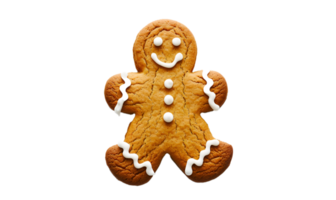 Collection of various gingerbread men cookies isolated on transparent background png