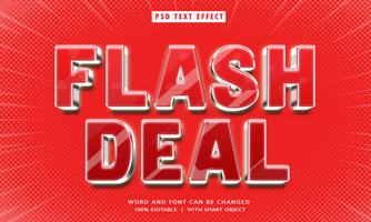 Flash Deal 3D Editable Text Effects psd