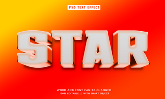 Star 3D Editable Text Effects psd