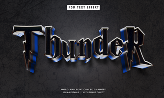 Thunder 3D Editable Text Effects psd