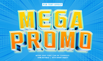 mega promo 3d modificabile testo stile effetti psd