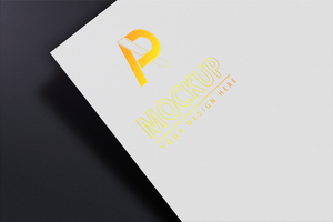 Debossed Golden Mockup On Paper Card psd