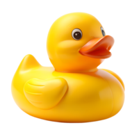 Yellow duck shaped rubber ring for floating in the water. isolated on transparent background. png