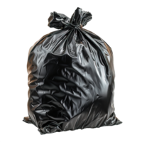 black garbage bag ,black plastic trash isolated on transparent background , png