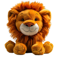 Cute lion doll isolated on transparent background , png