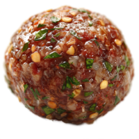 épicé Boulettes de viande isolé sur transparent Contexte ,rond boulette de viande , png