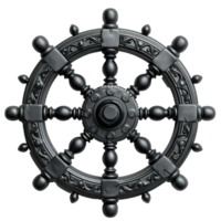 black steering wheel cut out isolated on transparent background , png