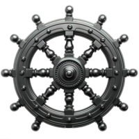 black steering wheel cut out isolated on transparent background , png