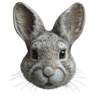 front view rabbit mask isolated on transparent background , png