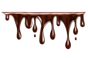 fondu Chocolat effet isolé sur transparent Contexte ,chocolat fond vers le bas , png